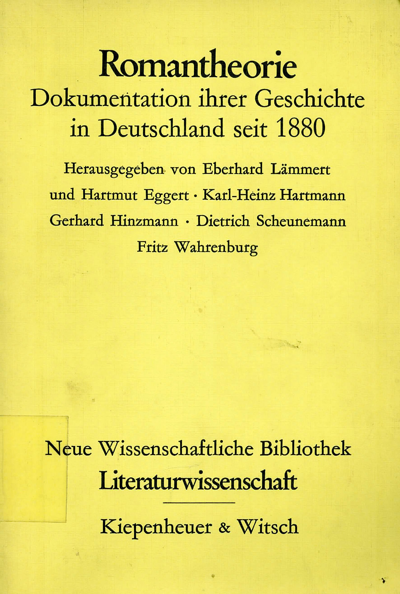 Romantheorie - Lämmert, Eberhard u. a.